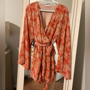 FLORAL WRAP FRONT ROMPER